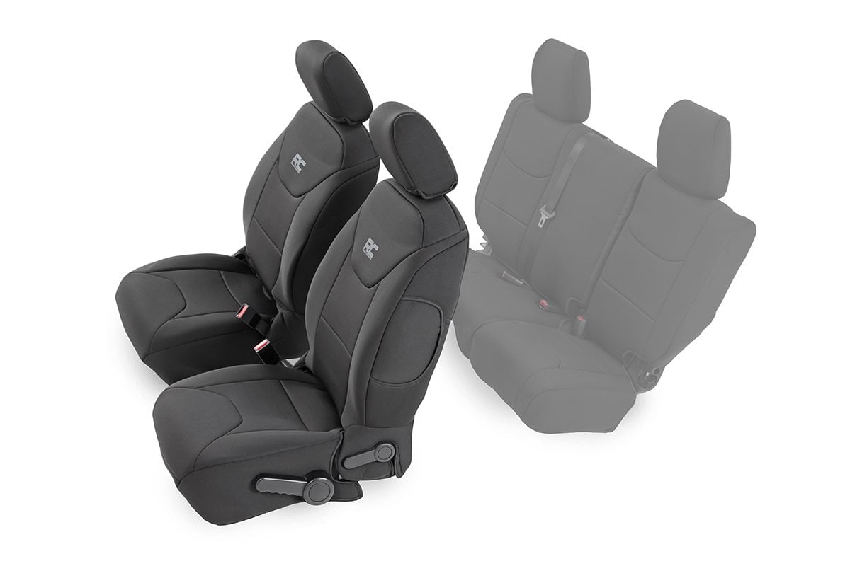 Jeep Wrangler Unlimited Seat Covers - Front - Rough Country - Neoprene - '13-'18